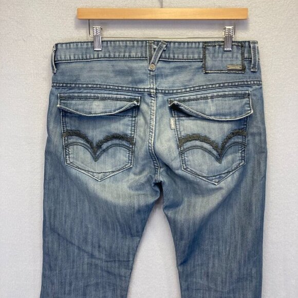 Vintage Levis Silvertab Jeans 32x30 Blue Slim Straight Distressed Flap Pockets - Picture 16 of 16